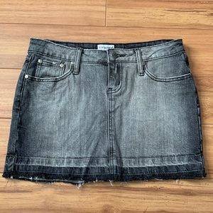 No Boundaries Mini Skirt Stretch Black Denim Jean Size 3 Juniors Vintage NoBo